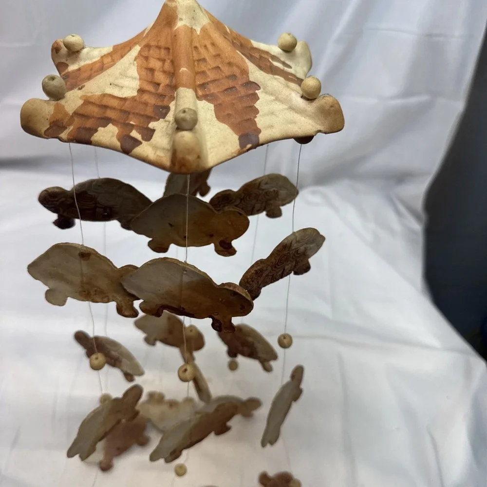 New 24'' Vintage Brown Sea Turtle Animal Wind Chimes Garden Hanging Decor